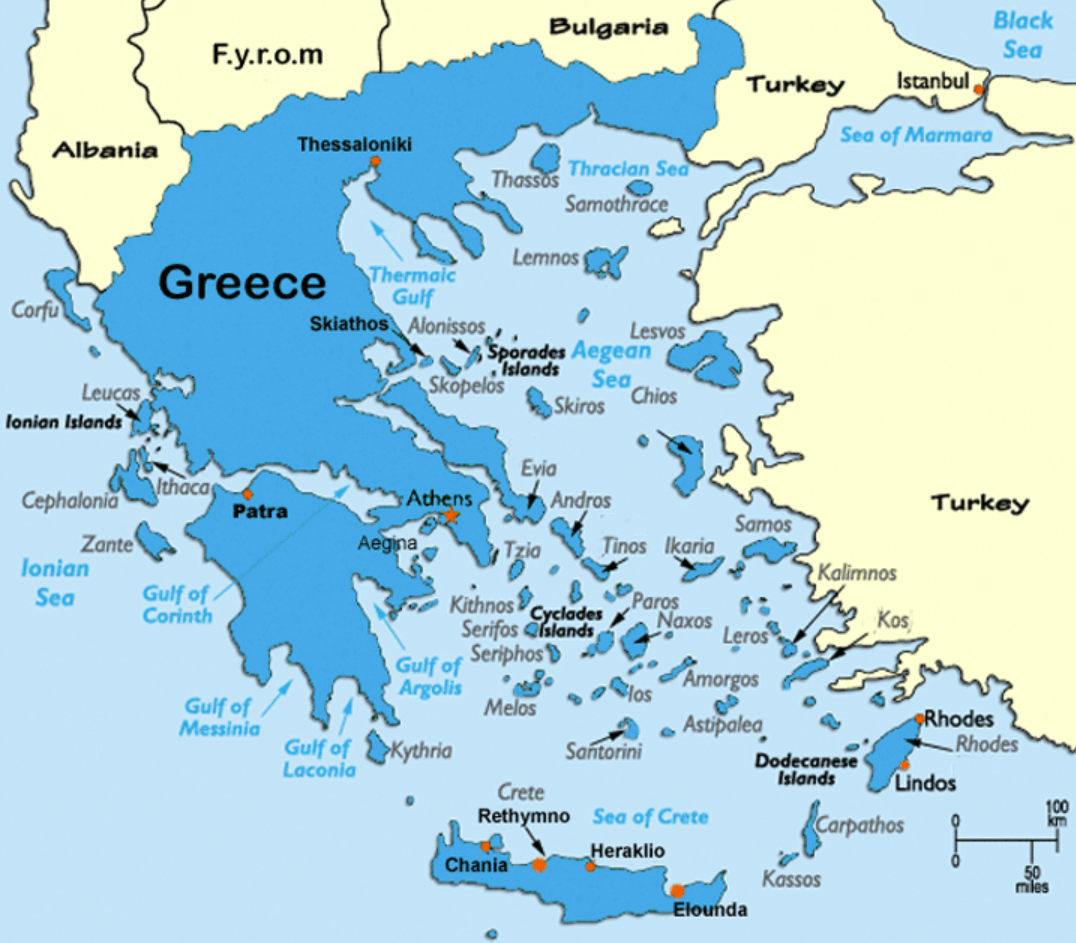 Aegean Sea Islands Map 